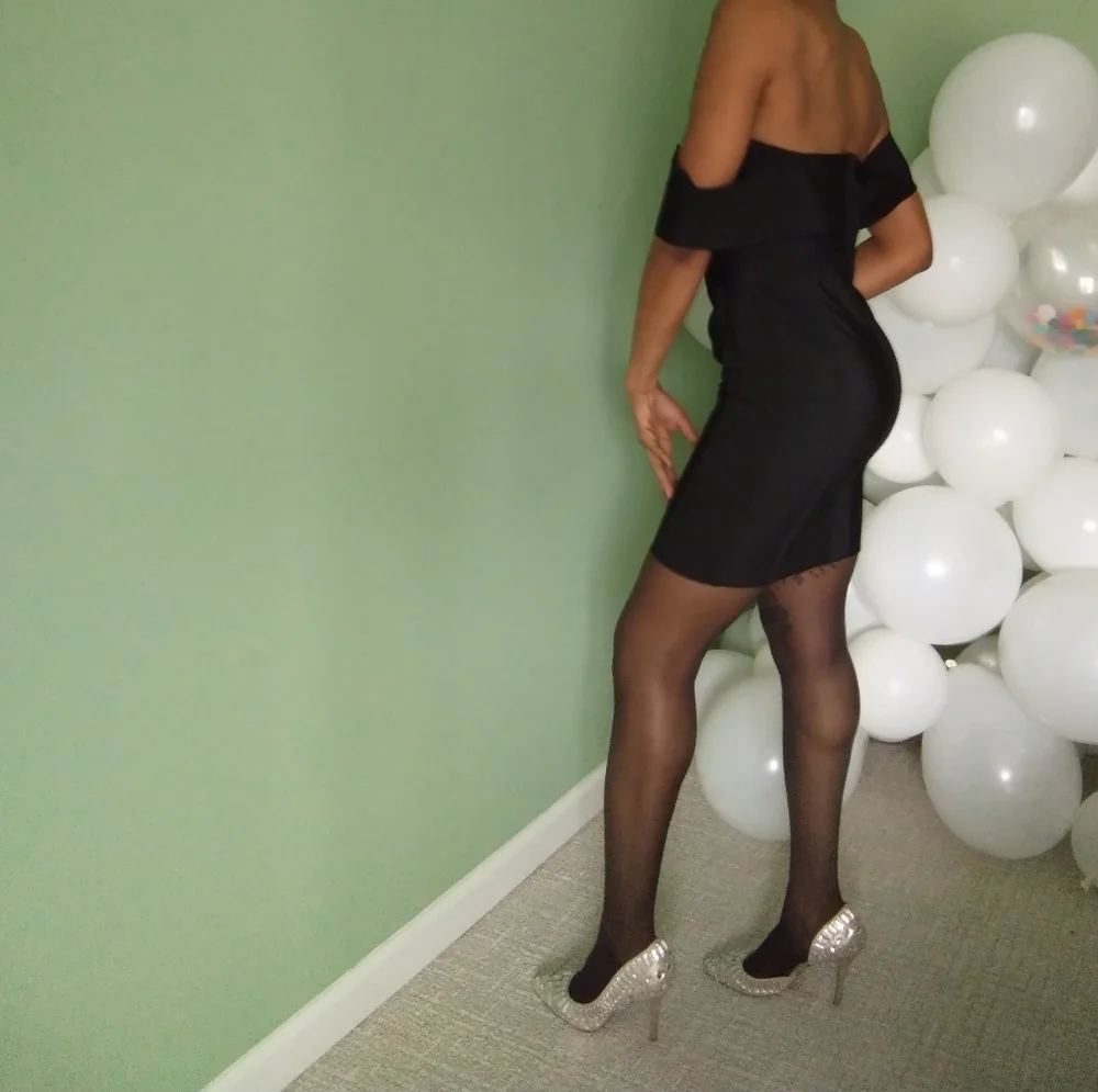 Women's 12th black off the shoulder black bandage cocktail dress - Picture 2 of 8